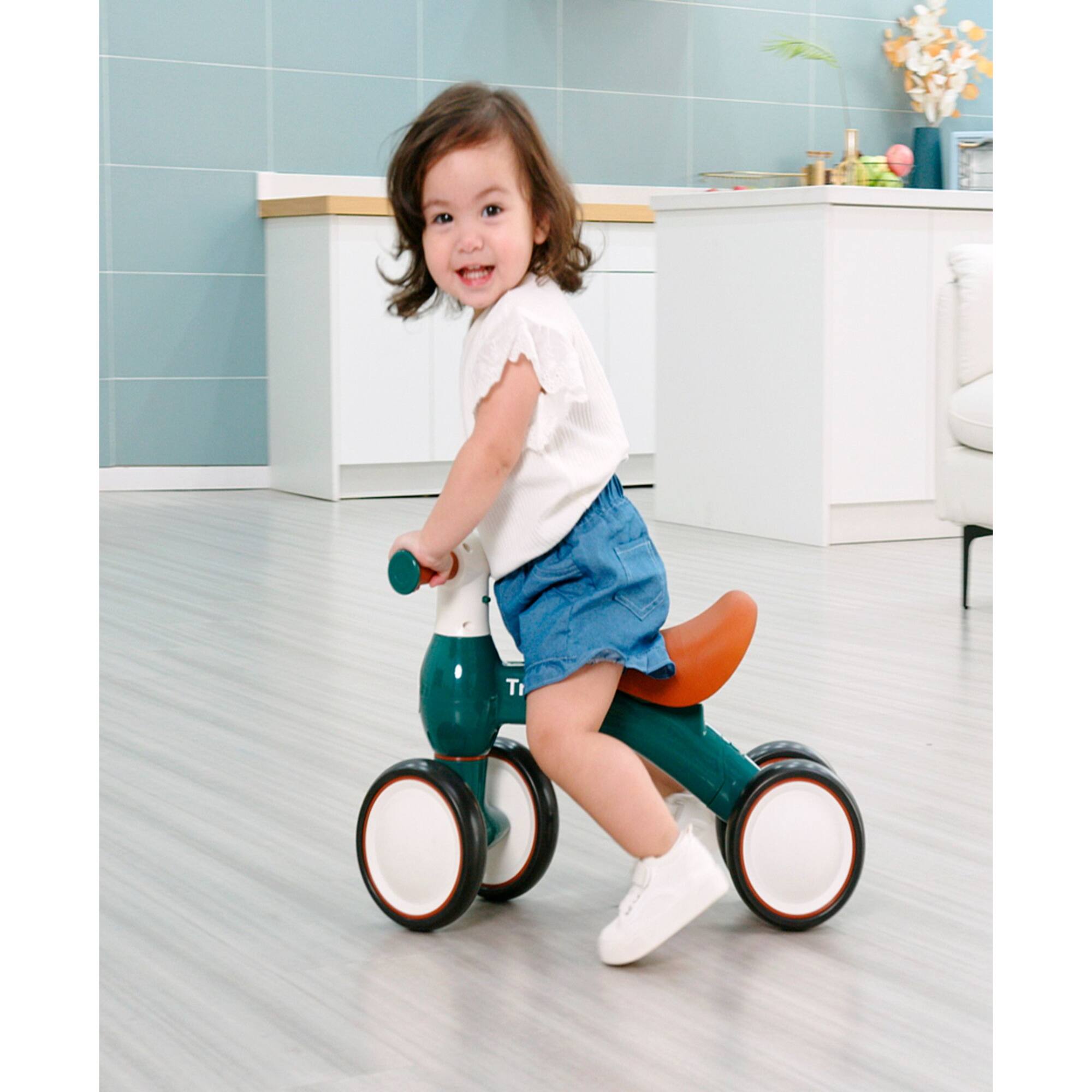 Trimate Green 4 Wheel Baby Walker Balance Bike